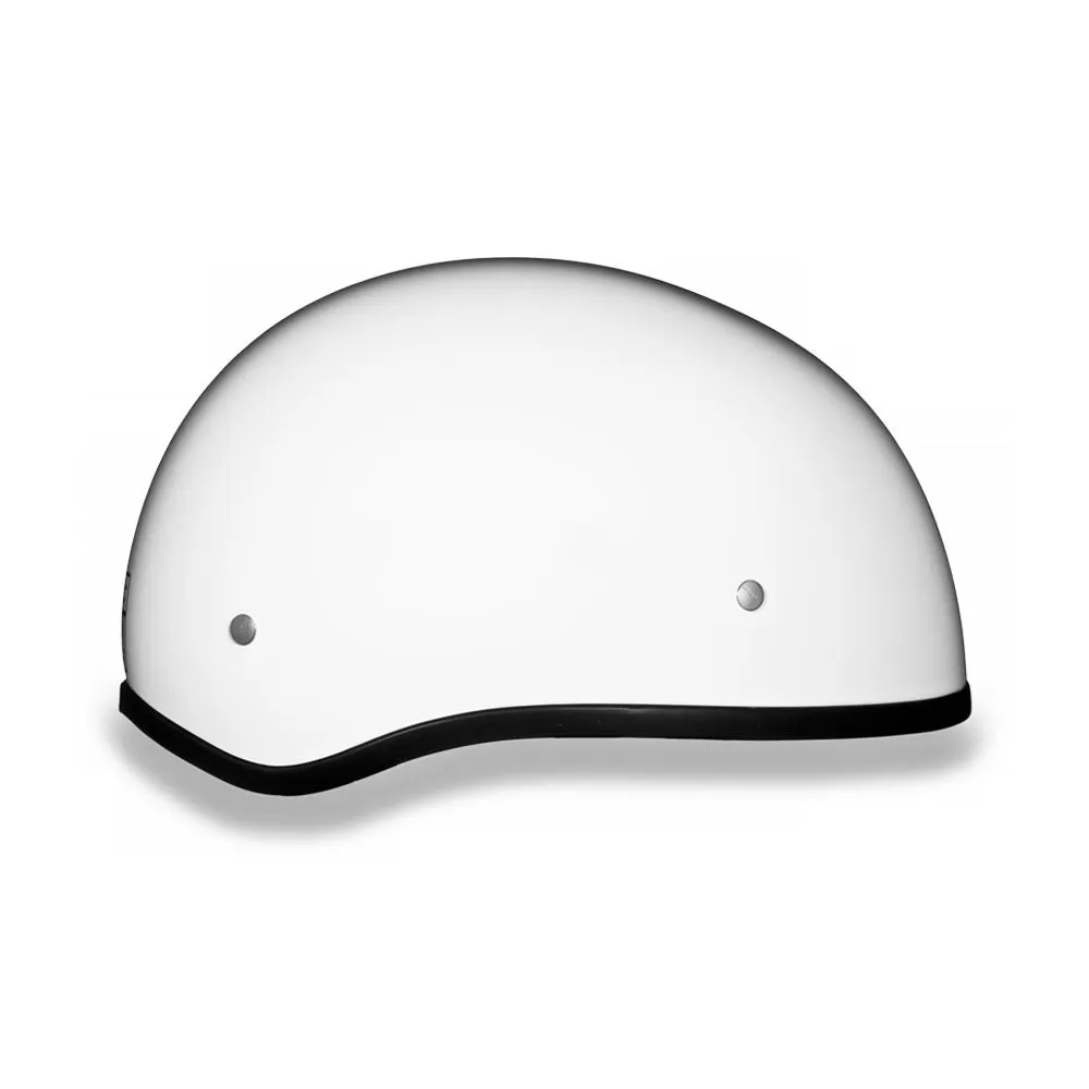 Close Out Clearance Daytona Helmets D1-CNS ‘Skull Cap' HI-Gloss White Half Face Helmet without Visor