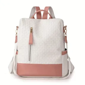 Colorblock Backpack Purse Antitheft Travel Schoolbag for Women