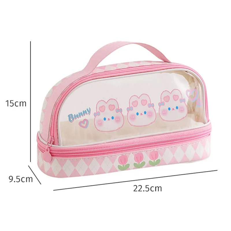 Cute Animals Transparent Pencil Case