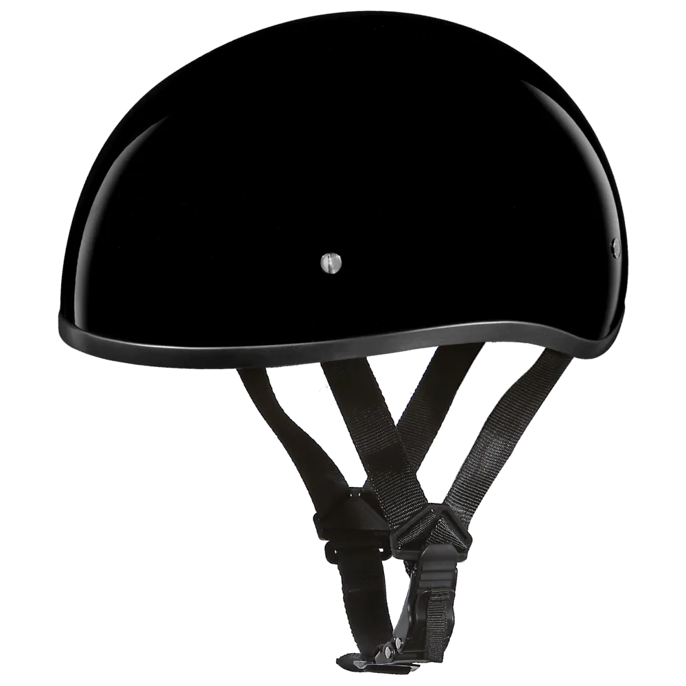 D1-ANS D.O.T. Daytona Skull Cap - No Visor - HI-Gloss Black