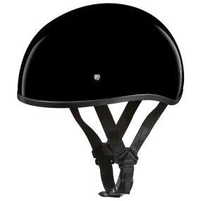 D1-ANS D.O.T. Daytona Skull Cap - No Visor - HI-Gloss Black