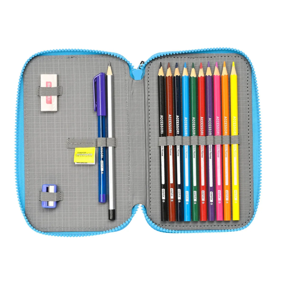 Double Pencil Case Minions Minionstatic Blue (28 Pieces)