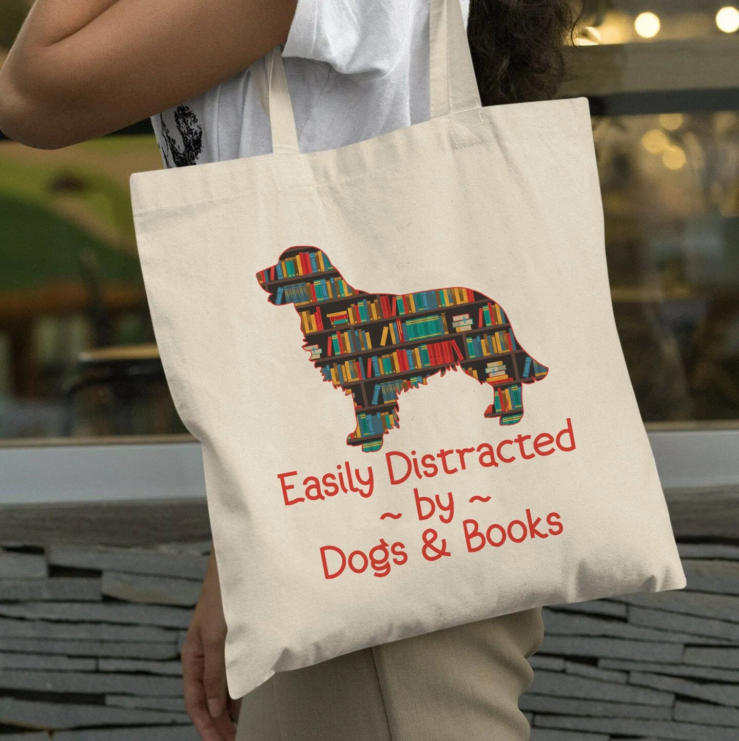 Easily Distracted By Dogs And Books Book Lovers Gift TBW31