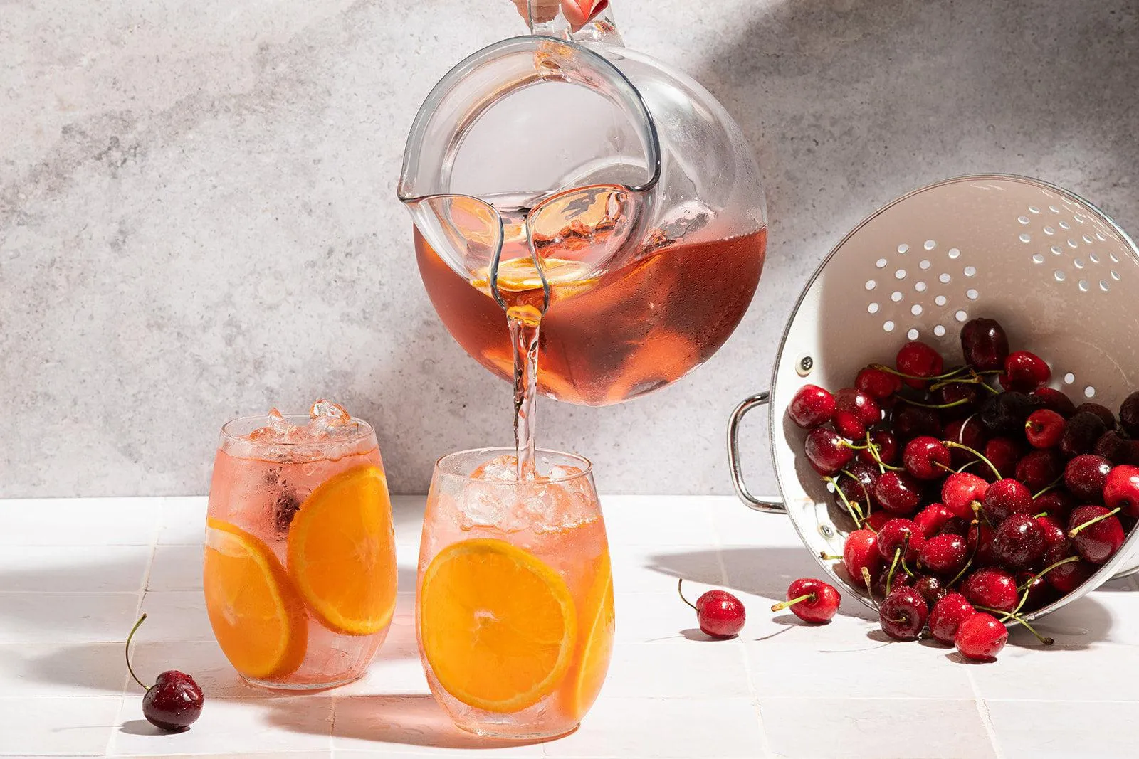 Feeling Spritzy Wine Spritzer | Cherries   Oranges   Pears