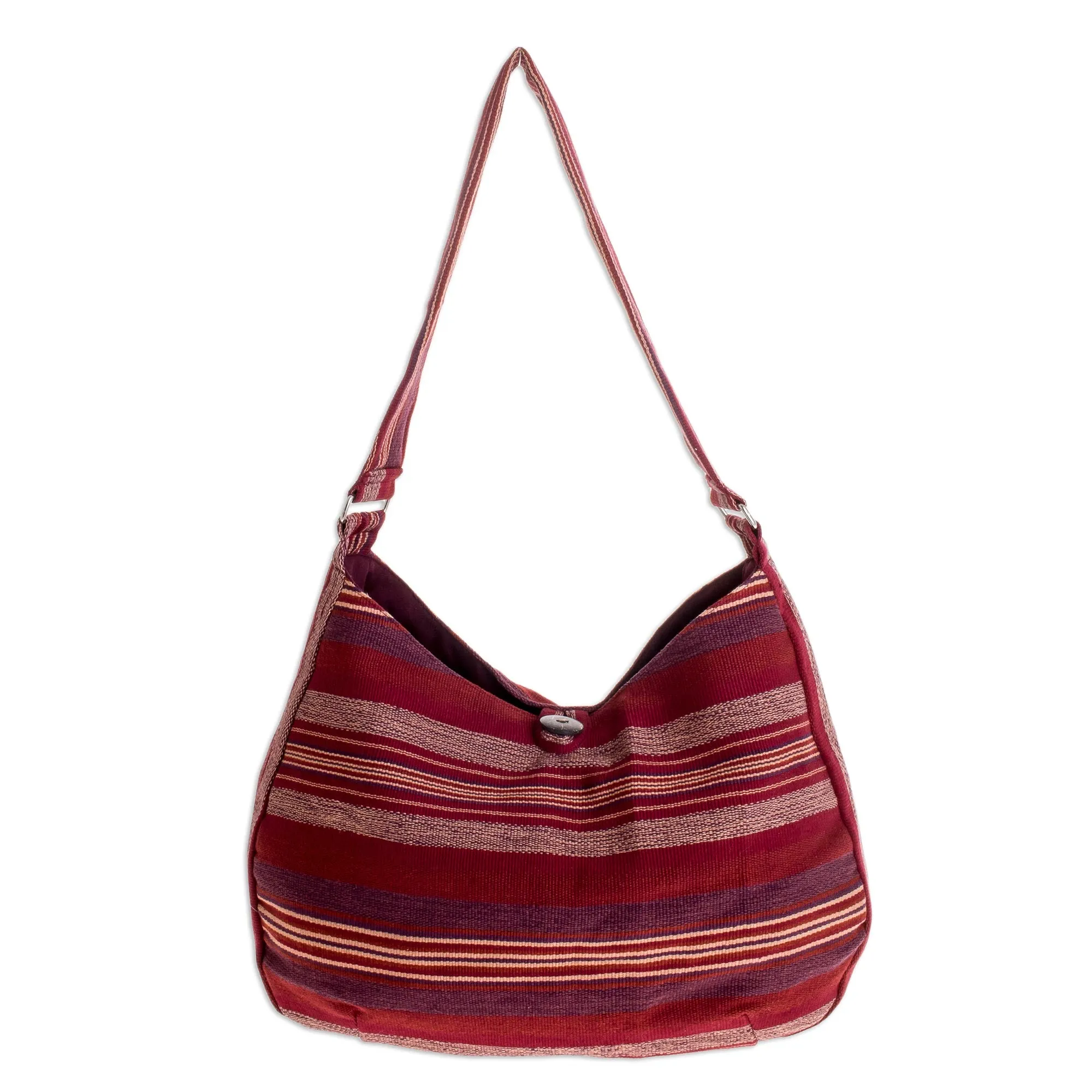 Garnet Synchronicity Red Cotton Hobo Bag