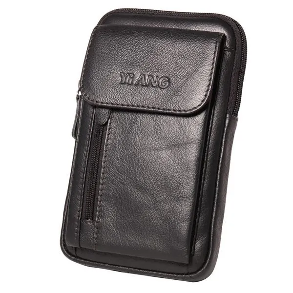 Genuine Leather 5.5-7 Cell Phone Bag Waist Crossbody For Men