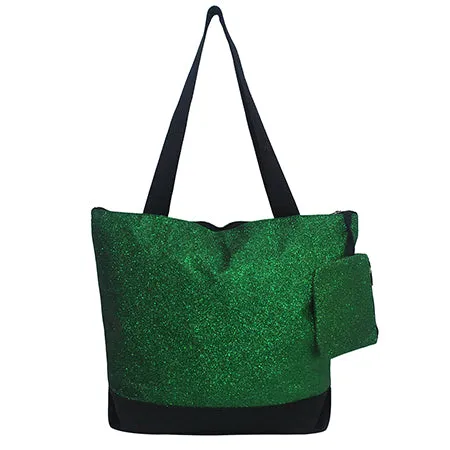 Green Glitter NGIL Canvas Tote Bag