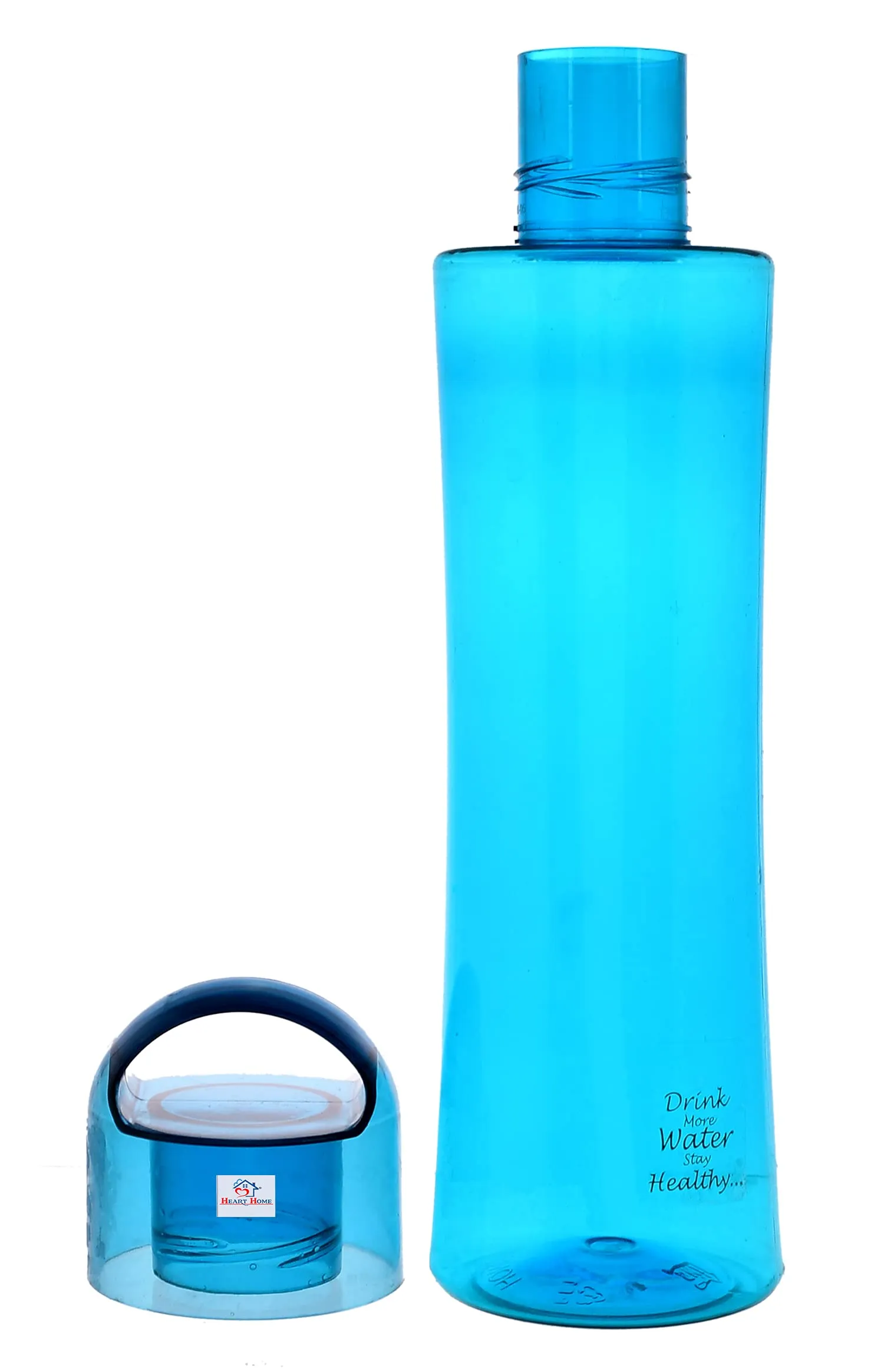 Heart Home Plastic Water Bottle- 1 Litre, Pack of 2 (Blue)