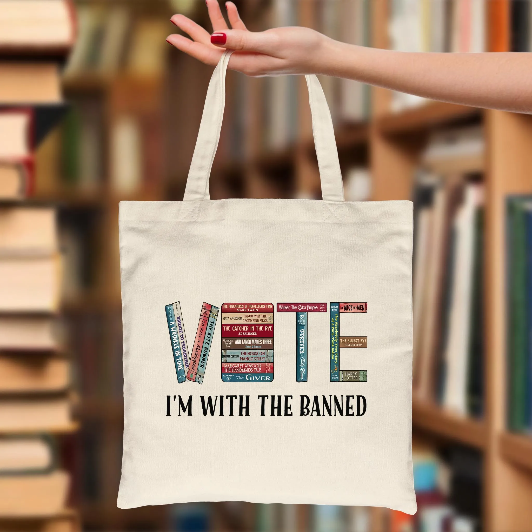 I'm With The Banned V Book Lovers Gift TBW551