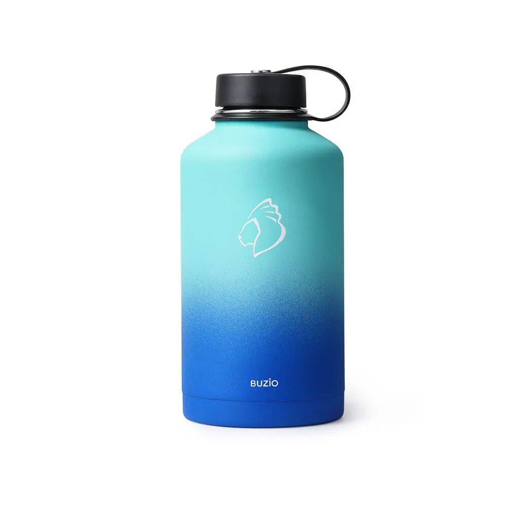 Insulated Water Bottle With 2 Lids | 64oz | Caribbean Blue