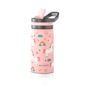 Insulated Water Bottle with Straw Lid For Kids | Unicorn | 14oz