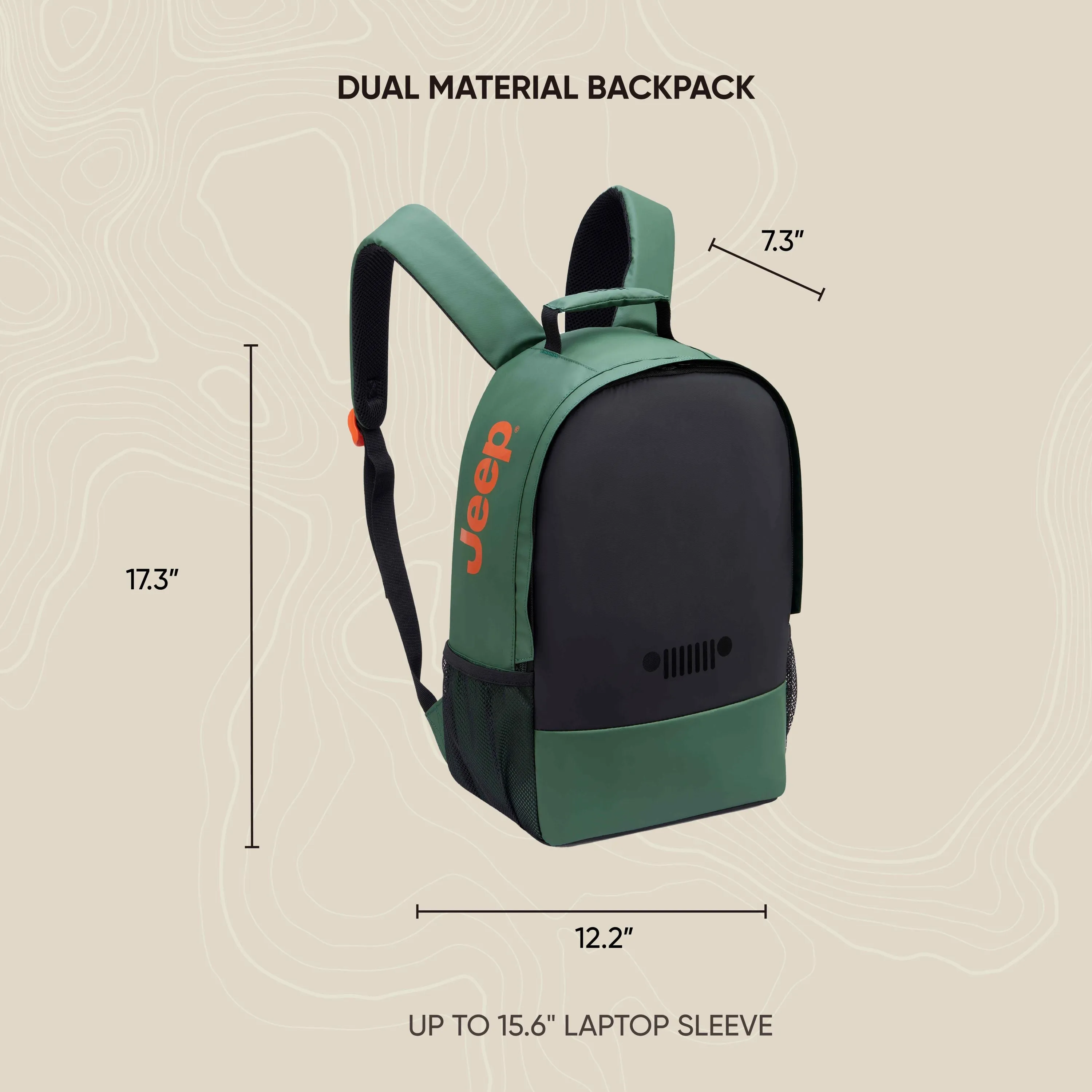 JS012C - Dual Material Laptop Backpack