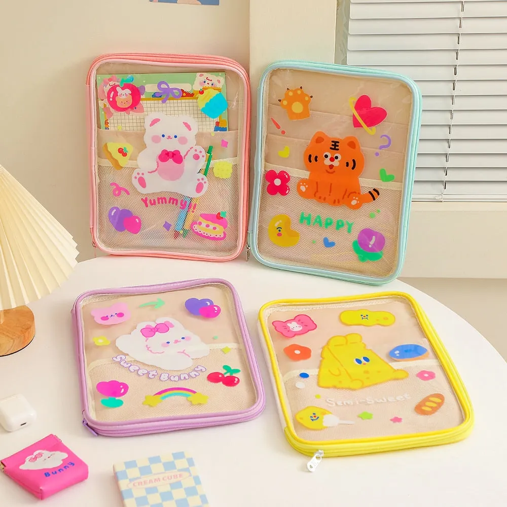 Kawaii Cute PVC Transparent Pencil Bag