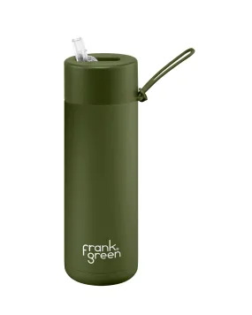 Khaki Reusable Bottle Ultimate Ceramic Straw - 595ml