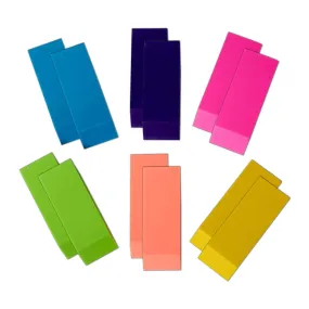 Kicko Neon Bevel Eraser - 12 Pack - Jumbo Classic Rectangular Shaped Eraser - for Party