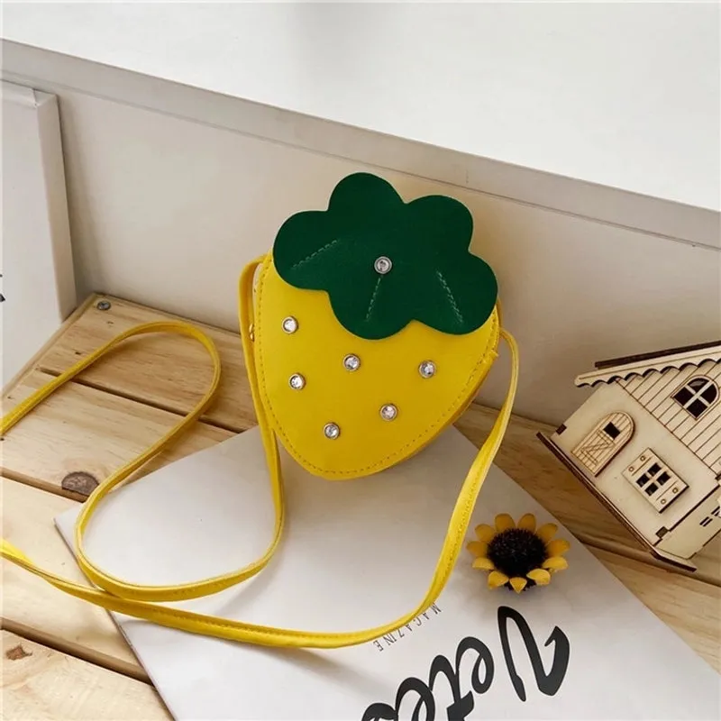 Kid's Small Pu Leather Fruit Cute Zipper Crossbody Bag