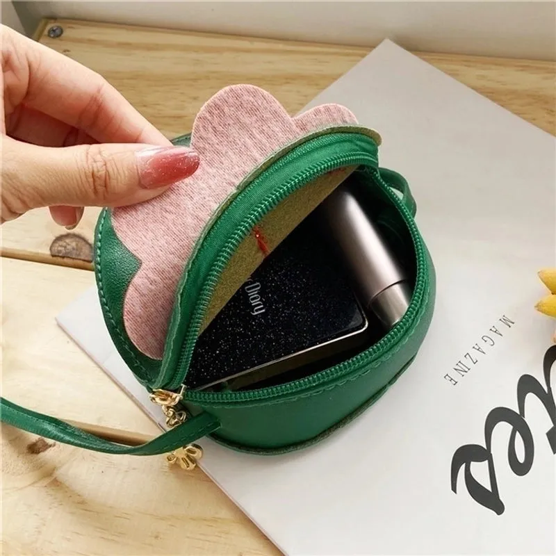 Kid's Small Pu Leather Fruit Cute Zipper Crossbody Bag