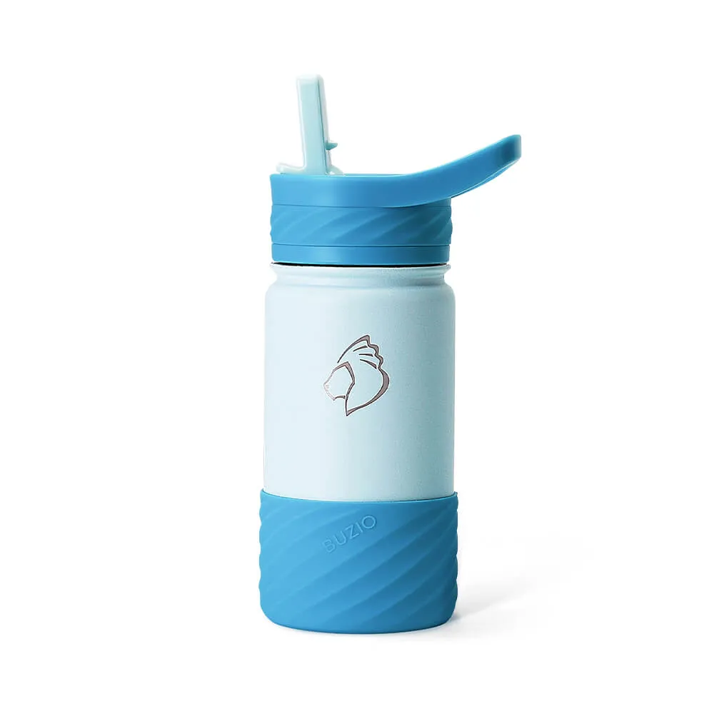 Kids Straw Water Bottles with Boot and Stickers | 14oz