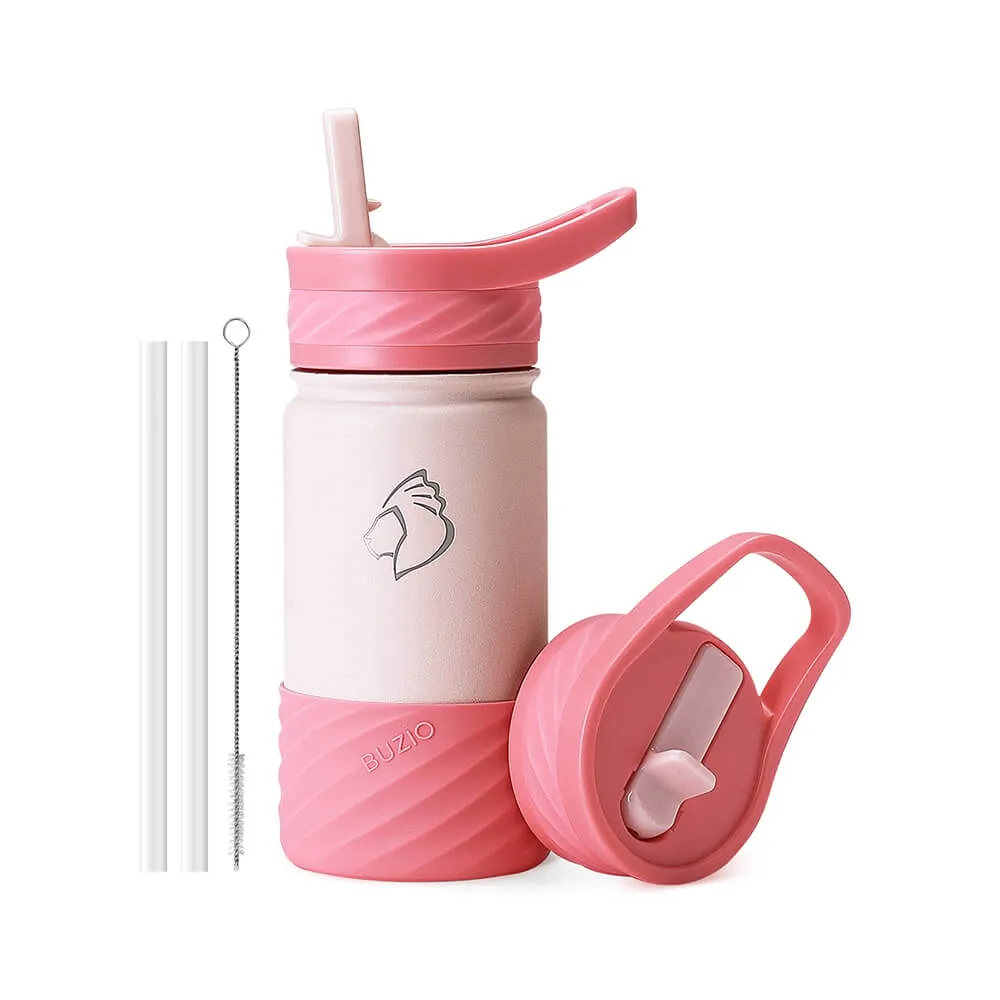 Kids Straw Water Bottles with Boot and Stickers | 14oz