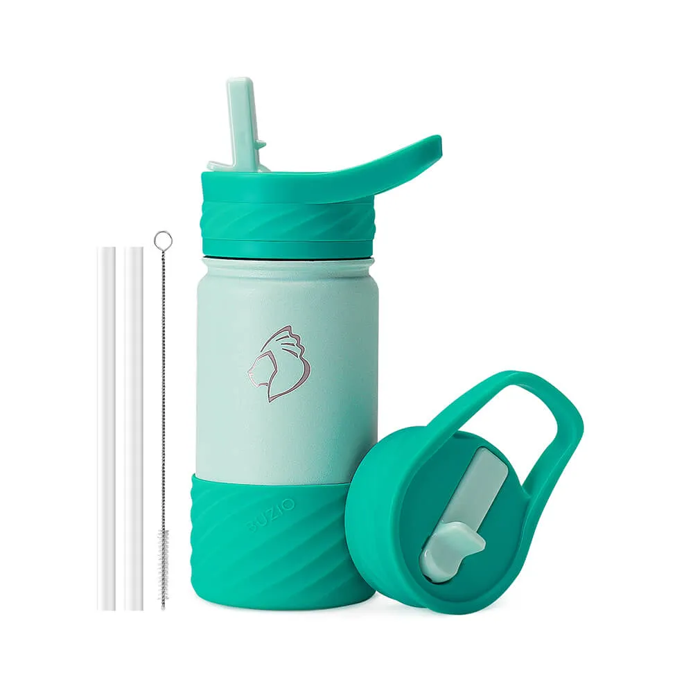 Kids Straw Water Bottles with Boot and Stickers | 14oz