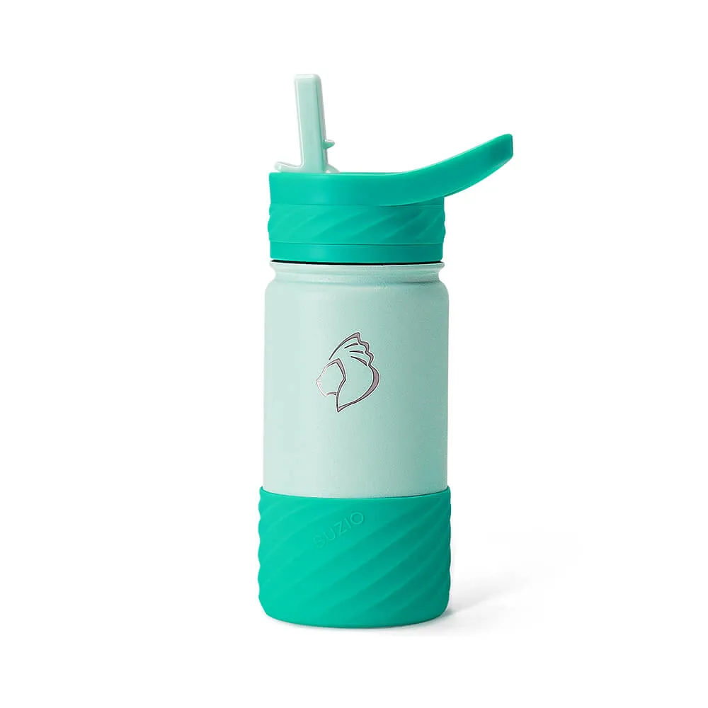 Kids Straw Water Bottles with Boot and Stickers | 14oz