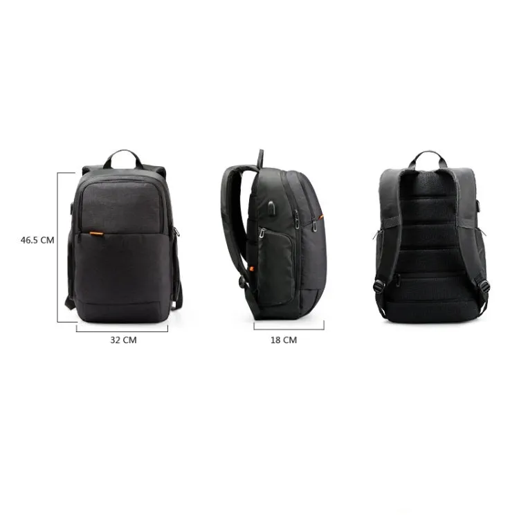 KINGSONS KS3143 Leisure Computer Bag USB Anti-Splashing Laptop Shoulder Anti-Theft Backpack(Gray)