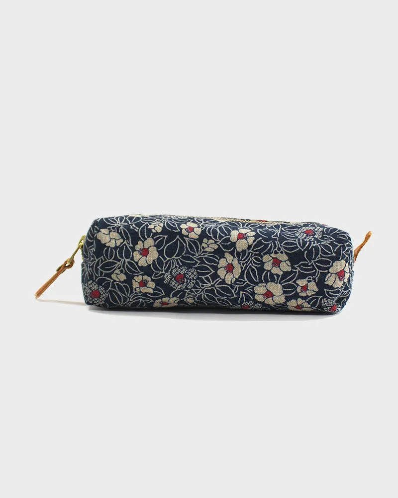 Kiriko Original Pencil Pouch, Indigo Small Tsubaki