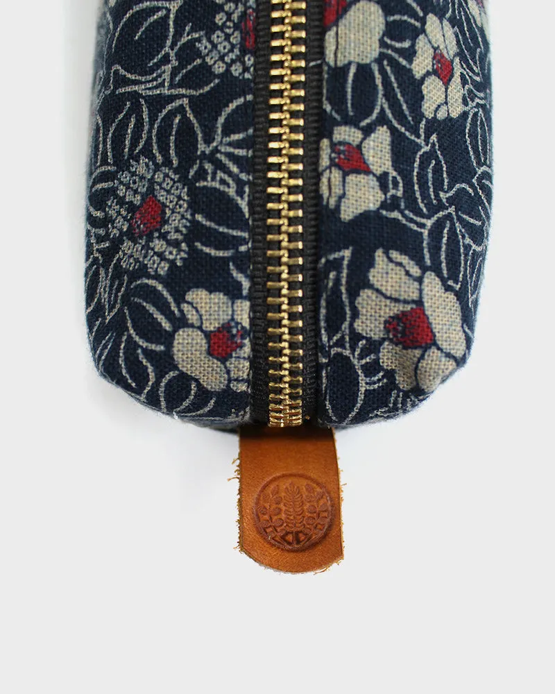 Kiriko Original Pencil Pouch, Indigo Small Tsubaki