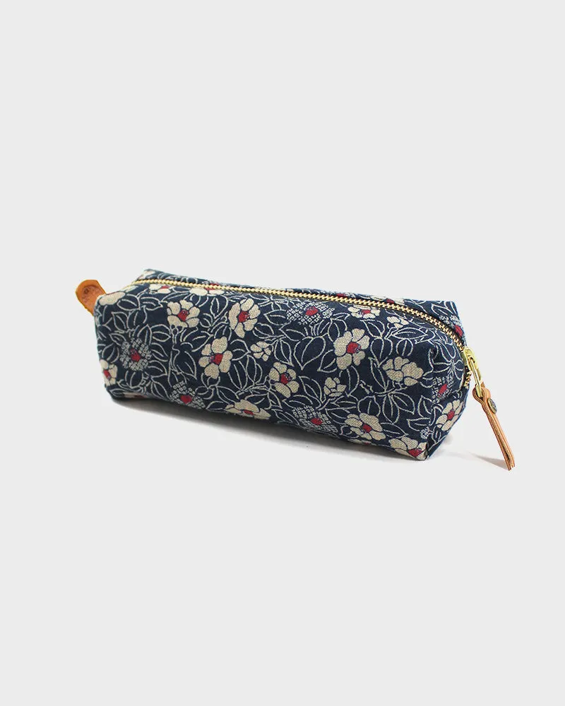 Kiriko Original Pencil Pouch, Indigo Small Tsubaki