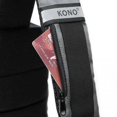 Kono Smart Sling Chest Bag with USB Charging Port - Lightweight Crossbody Backpack for Men & Women (Grey & Black)