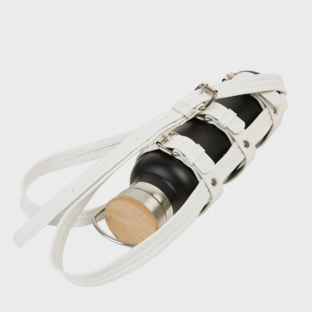 L'EAU PASTEL VEGAN LEATHER BOTTLE HOLDER WHITE