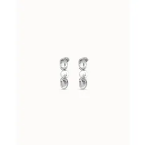 Legend White Metal Pearl Shell Earrings