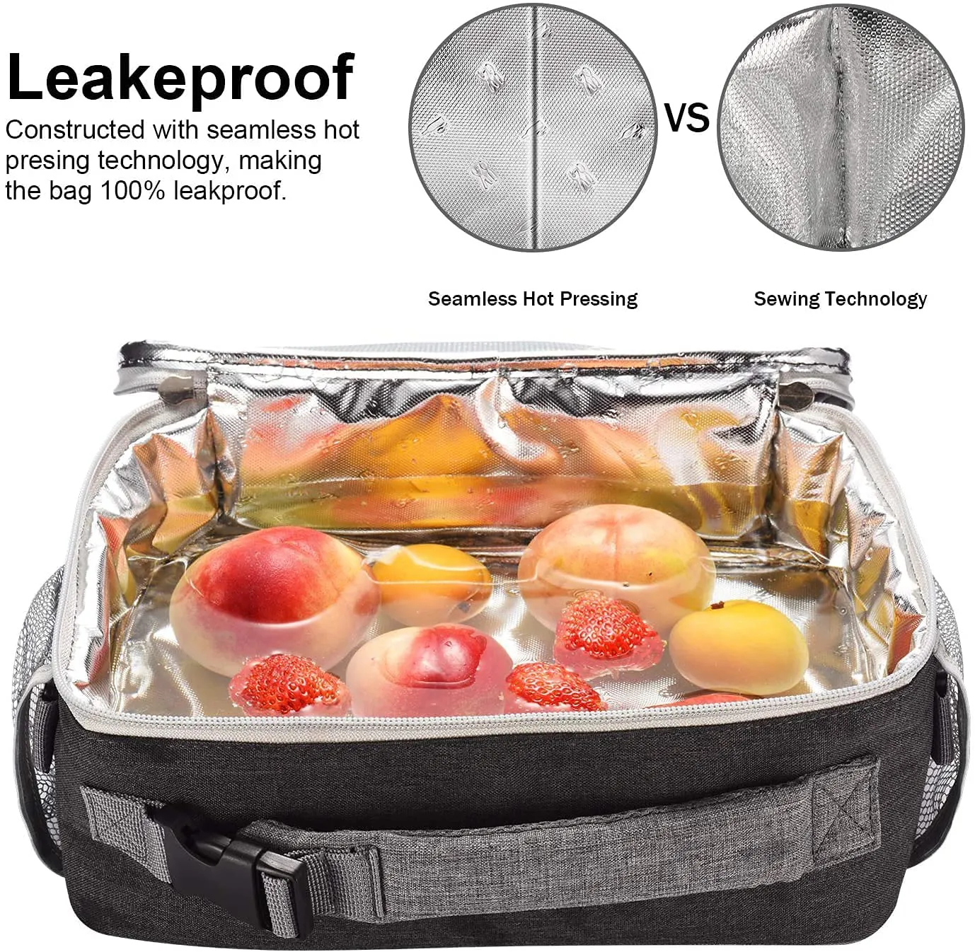 Lunch Bag One Size,Insulated Lunch Bag with FDA Silicone Lids ,Lunch Box Insulated Lunch Container