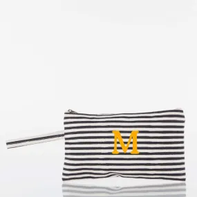 M Monogramed Canvas Clutch