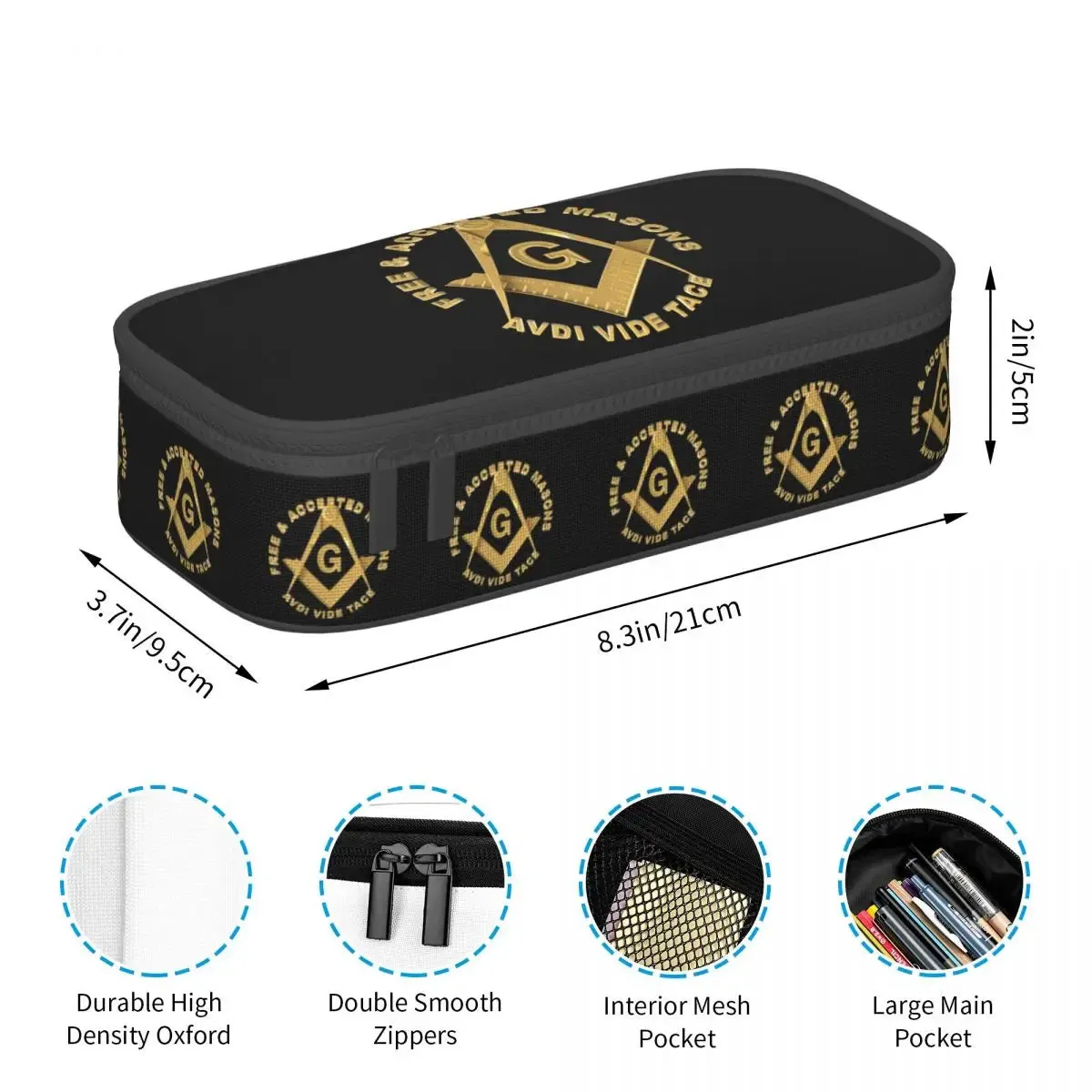 Master Mason Blue Lodge Office Tools Case - Gold Free & Accepted Masons