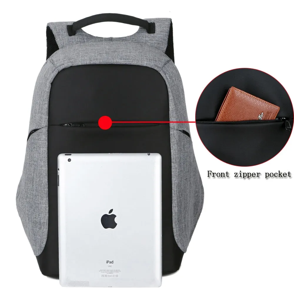 Men Anti Theft Backpack USB Charging 15.6 Laptop Multi-function Waterproof