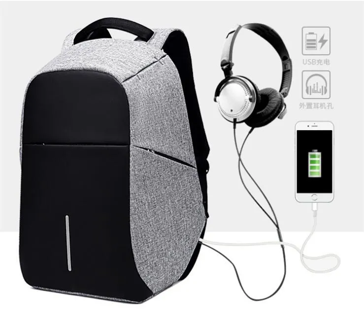 Men Anti Theft Backpack USB Charging 15.6 Laptop Multi-function Waterproof