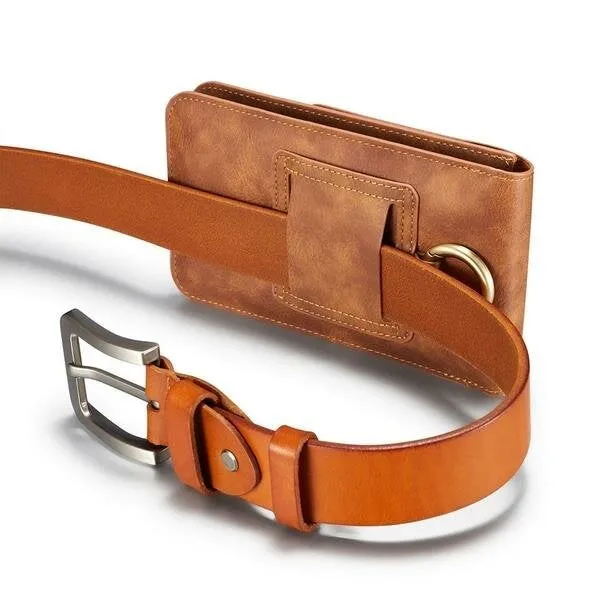 Men Faux Leather Vintage Card Holder Waist Bag Phone