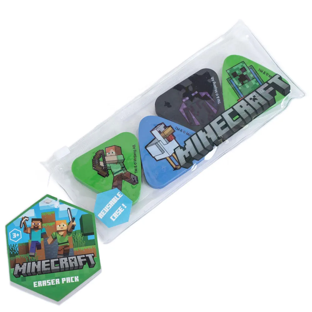 Minecraft 4pk Eraser Set