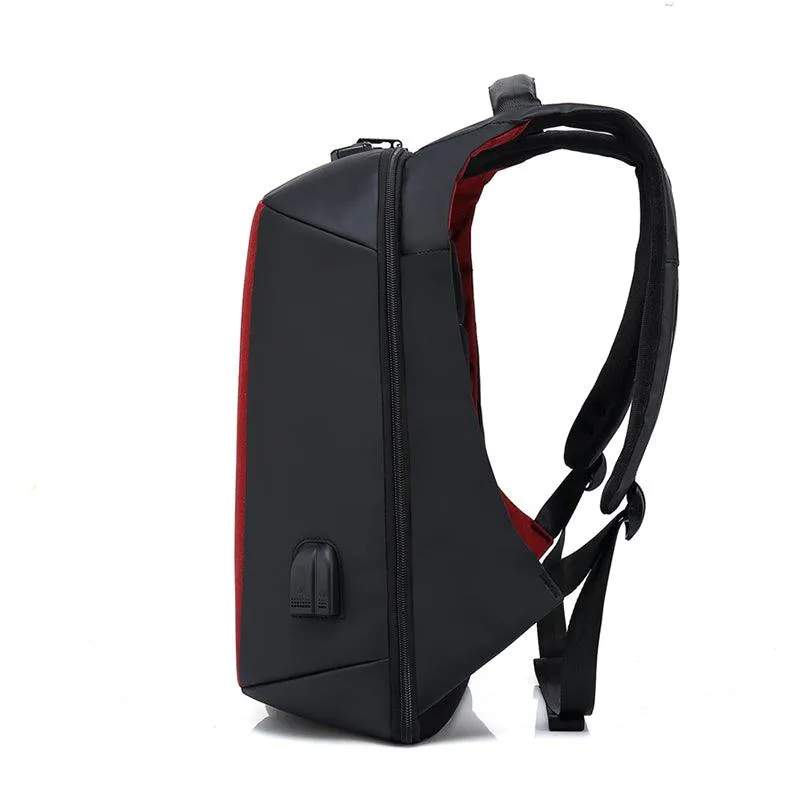 Multi-function Waterproof Nylon Anti-theft Computer Backpack With Changing And Auxiliary Port-Black