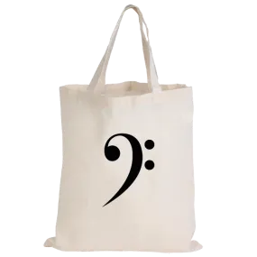 Music Tote Bag - Bass Clef (Calico)