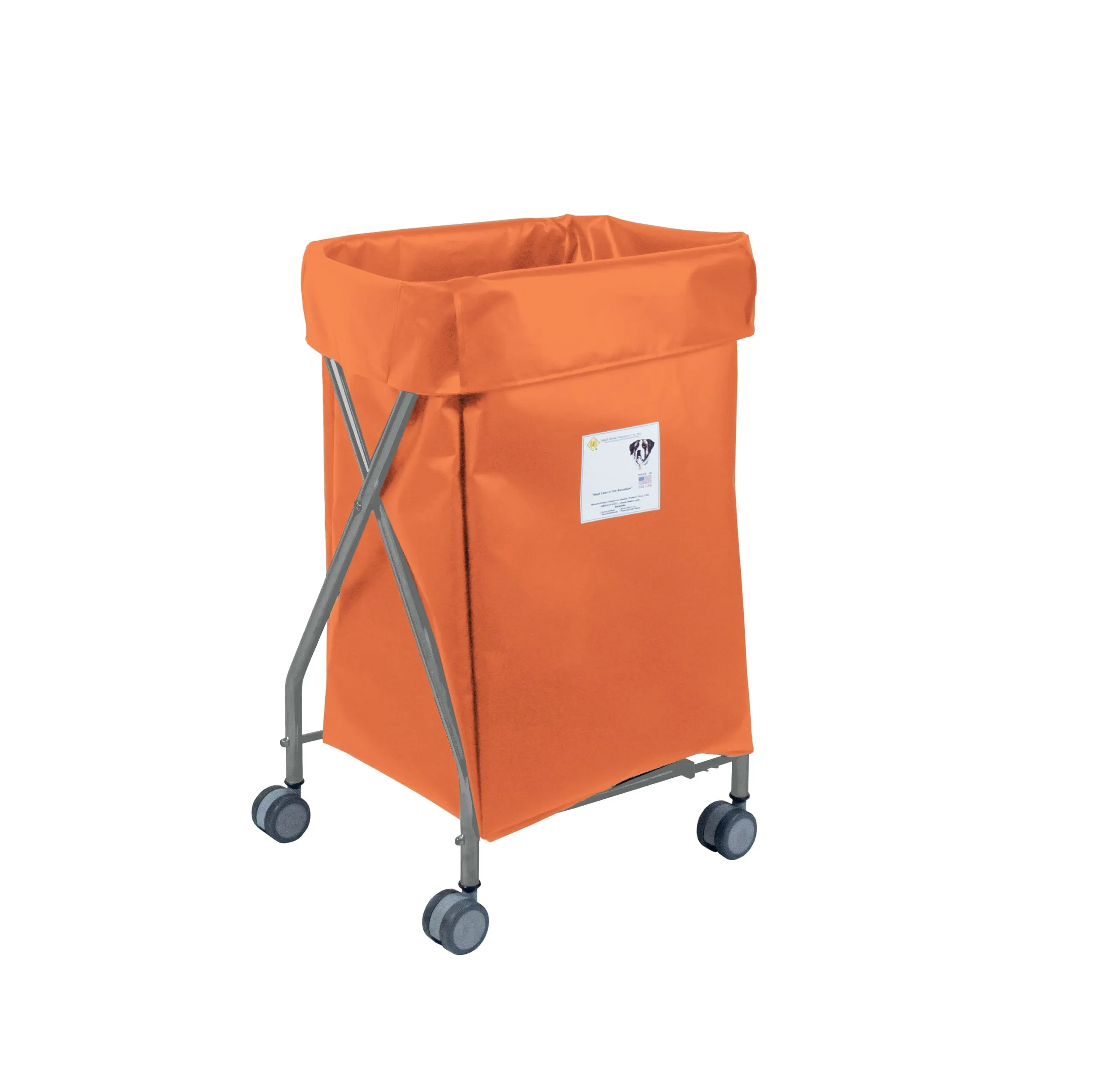 Narrow Collapsible Hamper with Vinyl Bag, 5 Bushel Capacity