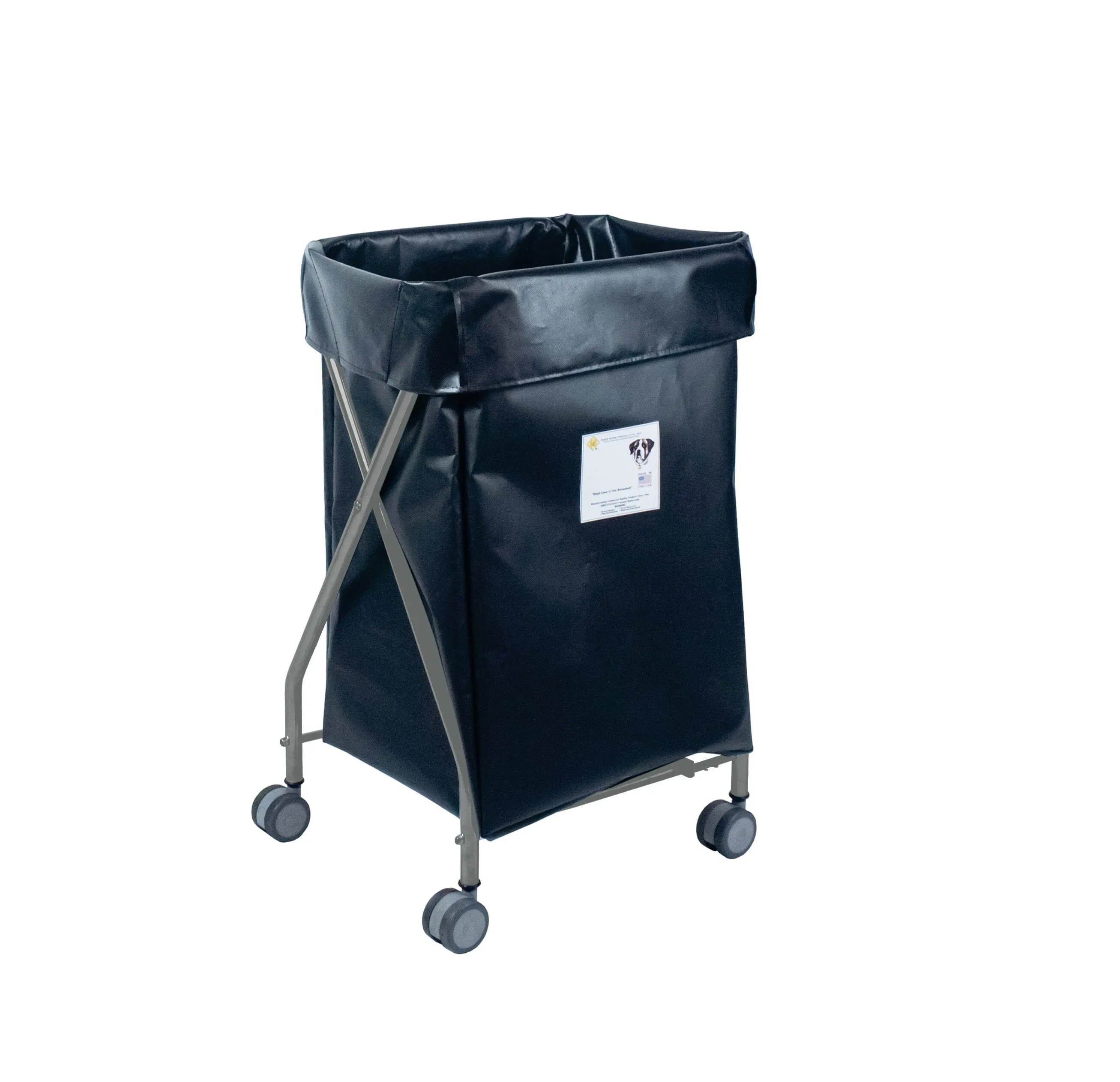 Narrow Collapsible Hamper with Vinyl Bag, 5 Bushel Capacity