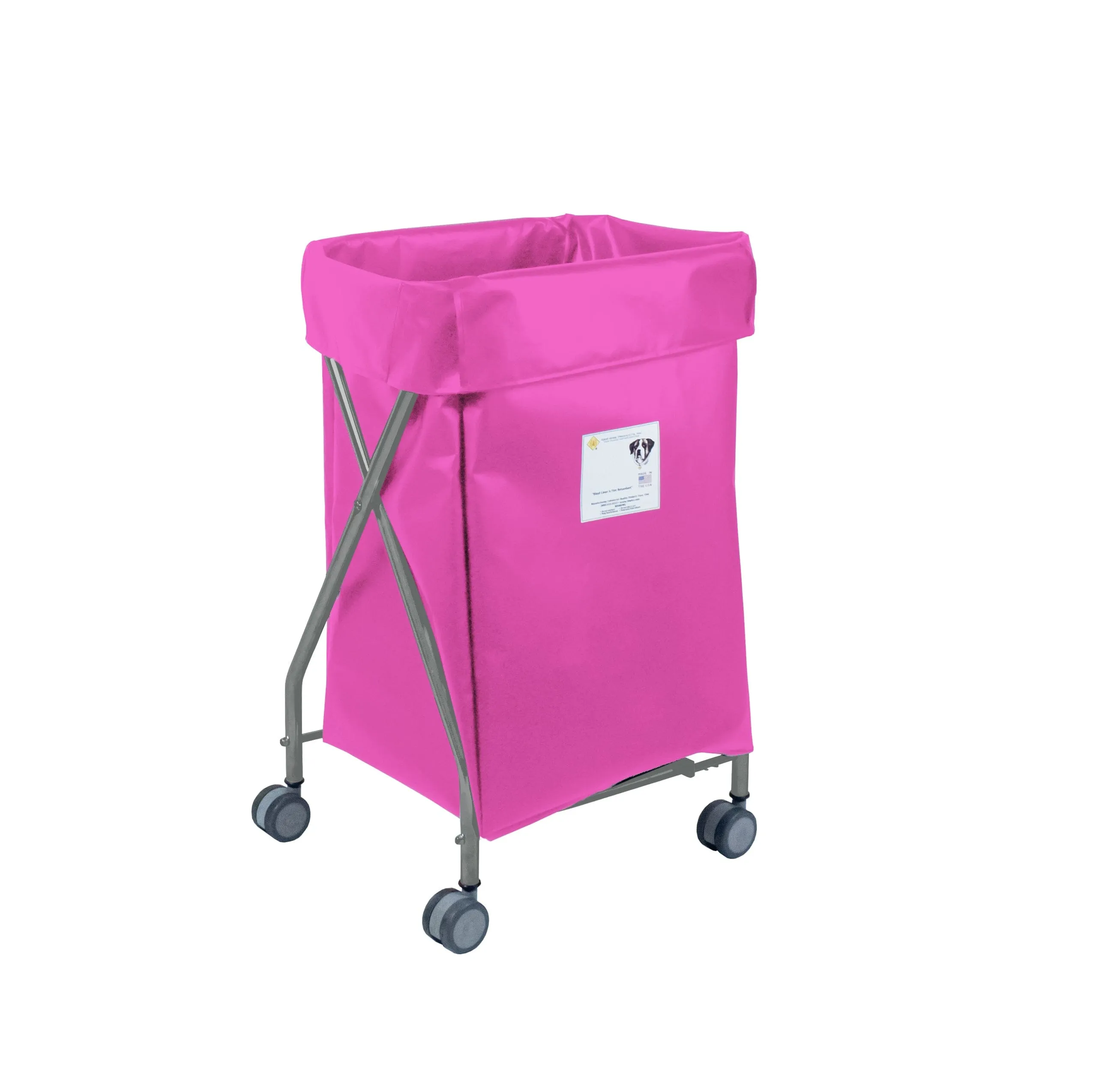 Narrow Collapsible Hamper with Vinyl Bag, 5 Bushel Capacity