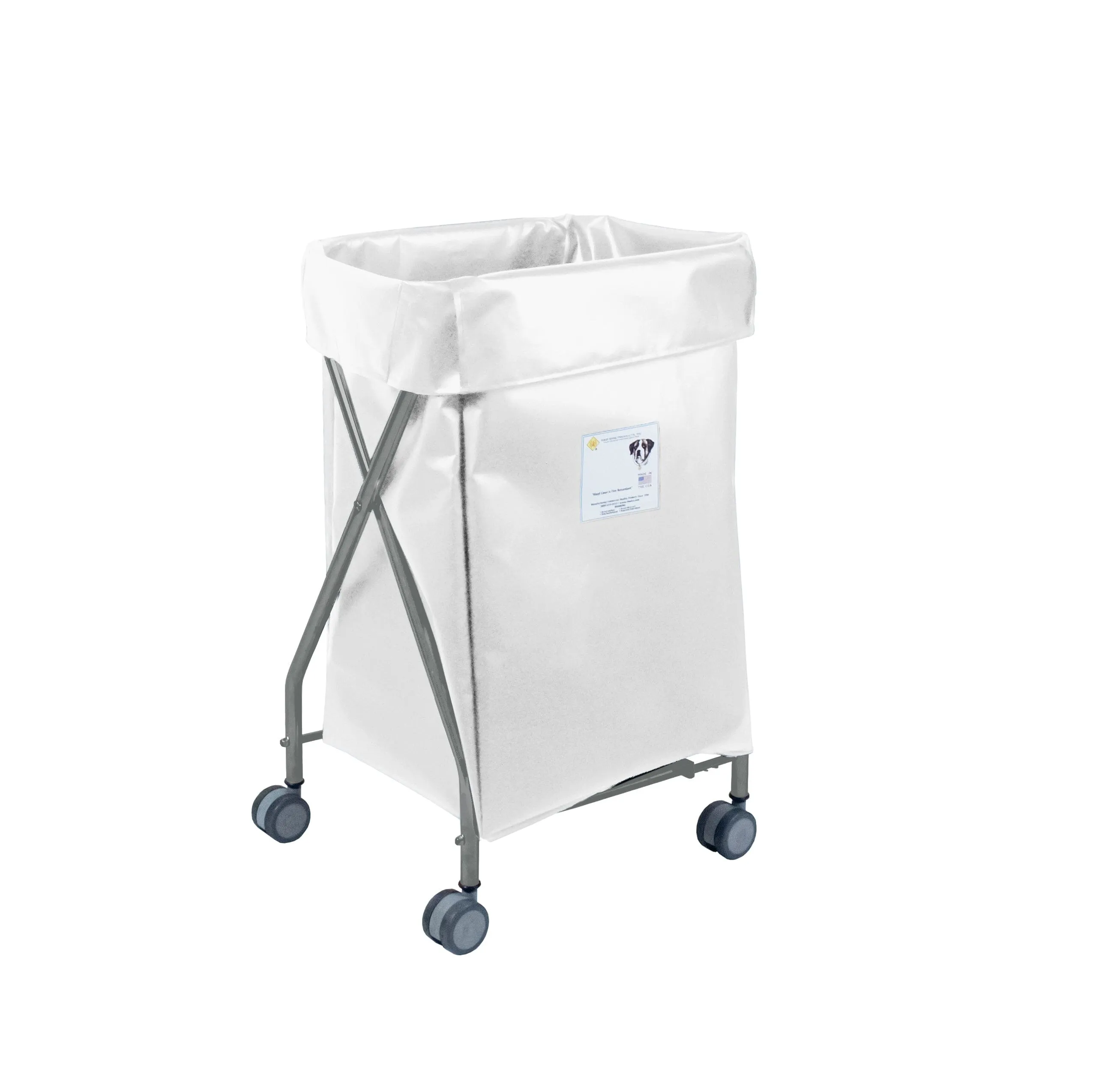 Narrow Collapsible Hamper with Vinyl Bag, 5 Bushel Capacity