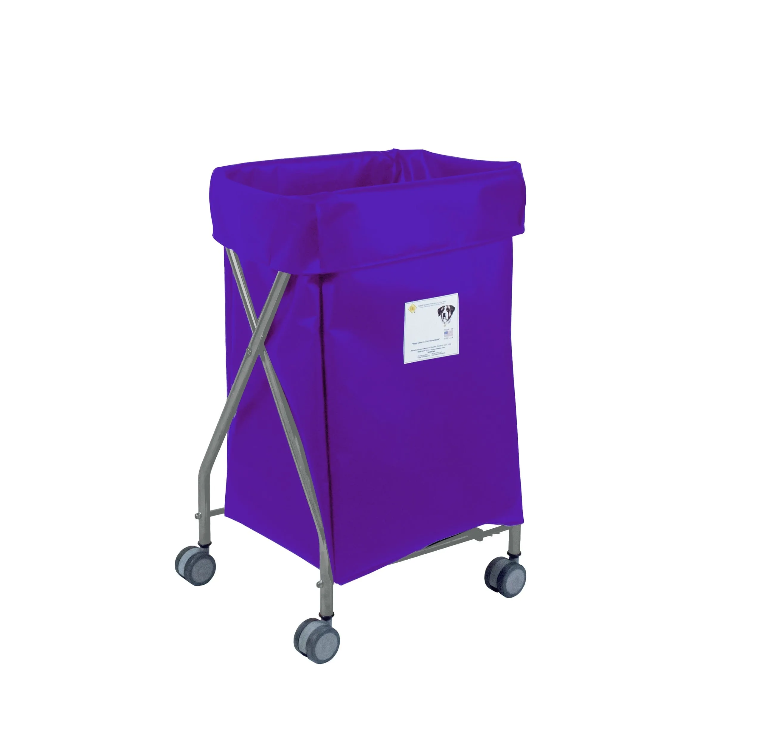 Narrow Collapsible Hamper with Vinyl Bag, 5 Bushel Capacity