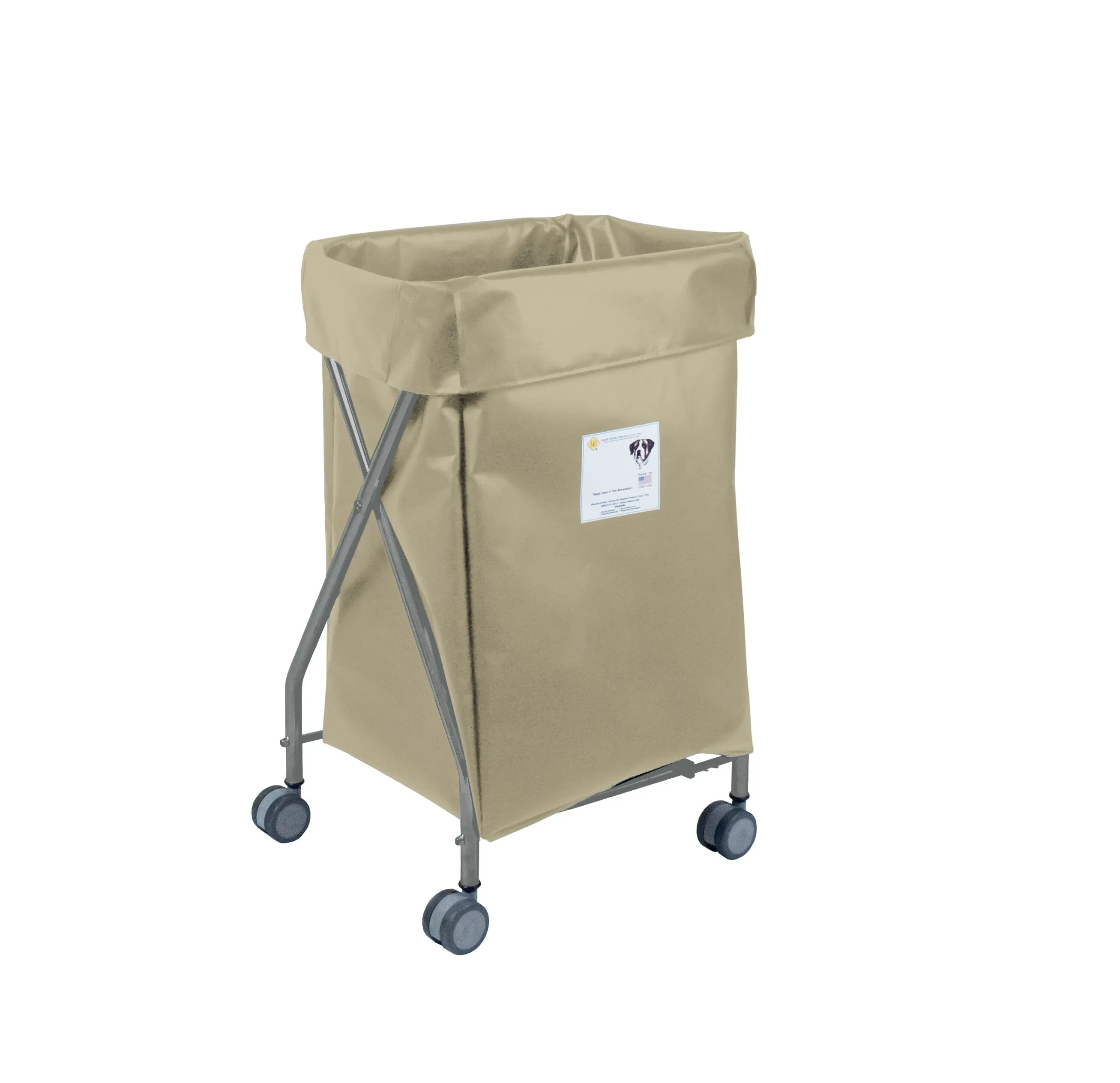 Narrow Collapsible Hamper with Vinyl Bag, 5 Bushel Capacity