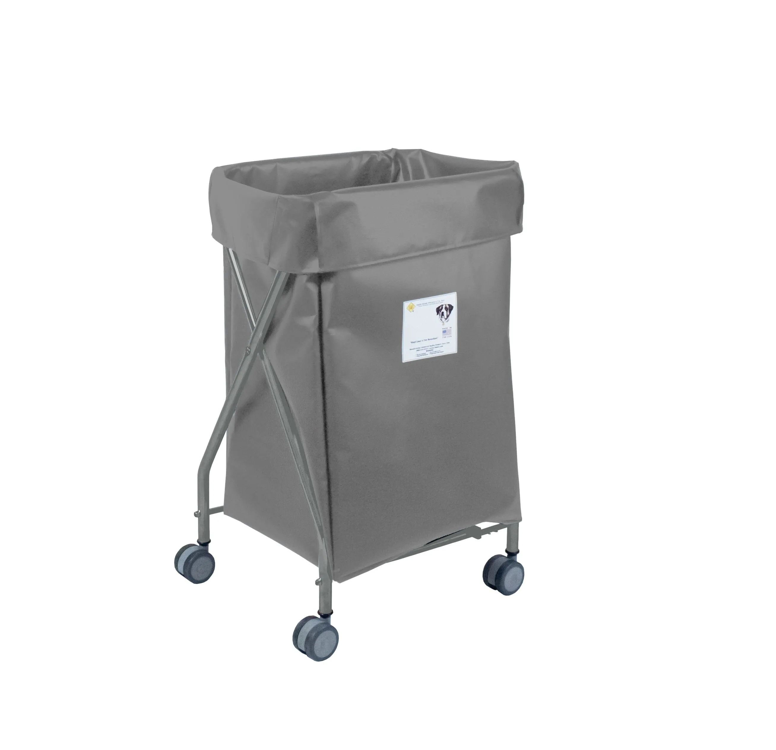 Narrow Collapsible Hamper with Vinyl Bag, 5 Bushel Capacity