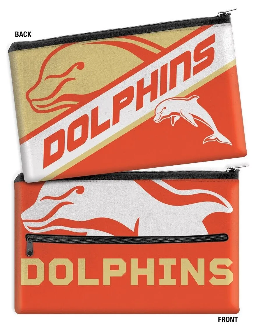 NRL Large Pencil Case - Dolphins - Neoprene - 33cm x 21cm