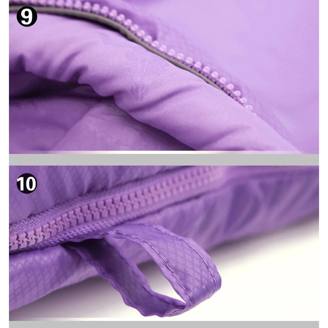 Outdoor Camping Envelope Sleeping Bag Thermal Tent Hiking Winter Single -10°C - purple